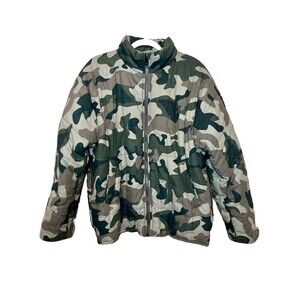 Detre Women’s Camo Bomber Puffer Jacket‎ Lined Full Zip Gorpcore Size Medium